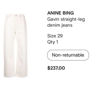 Anine Bing Gavin straight leg jean